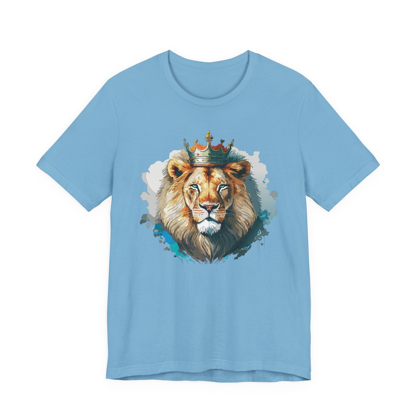 Lion with Crown Tee Unisex Cotton Watercolor King Lion Graphic T-Shirt 2