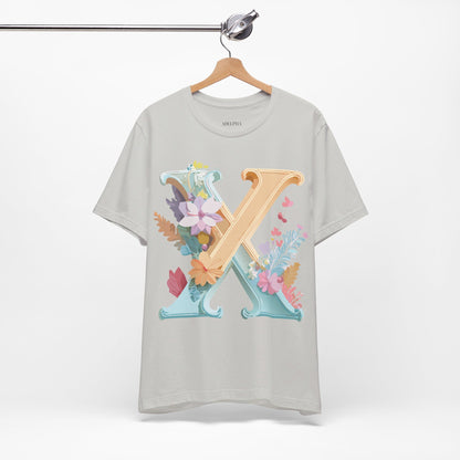 Natural Cotton Tee Shirt - Letters Collection - X Printify