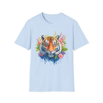 Tiger Print Unisex Gildan Softstyle Tee 64000 100 Percent Ring Spun Cotton
