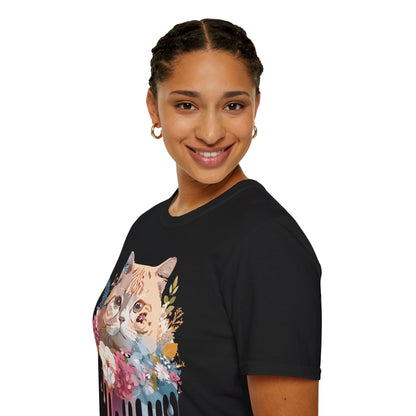 Cat Shirt Unisex Cat Tee Kitten Print Softstyle Gildan 64000