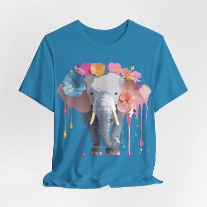 Natural Cotton Tee Shirt with Elephant Printify