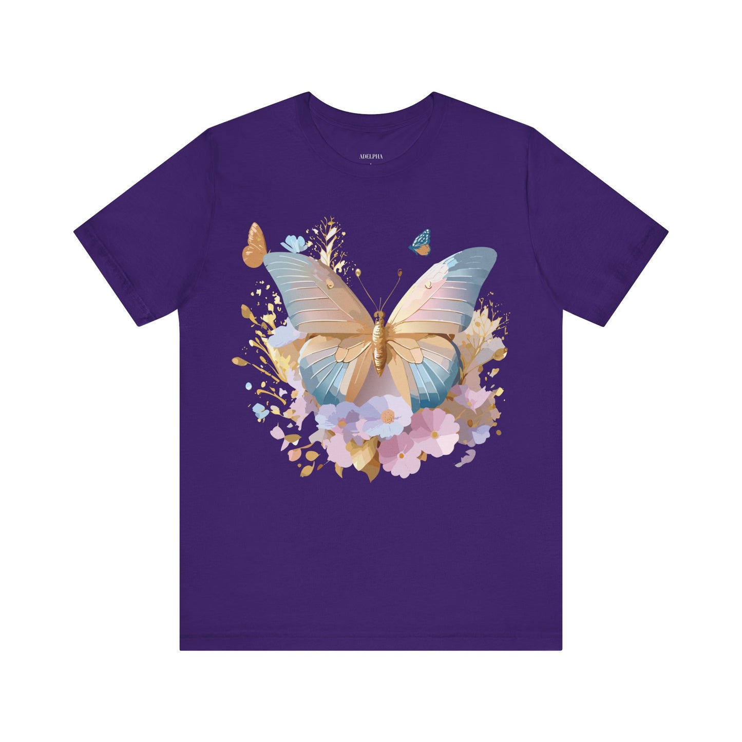 Natural Cotton Tee Shirt with Butterfly