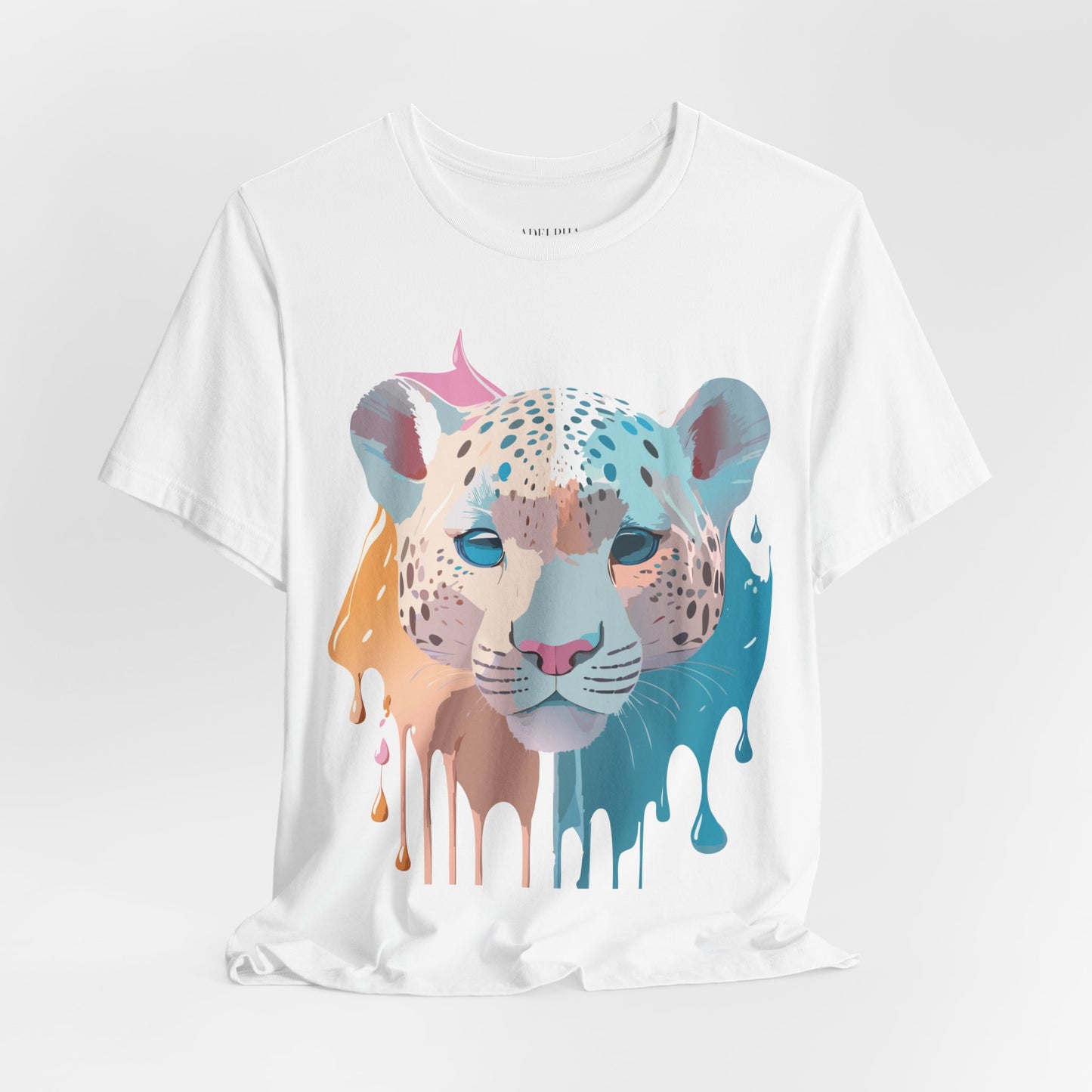 Natural Cotton Tee Shirt with Cheetah