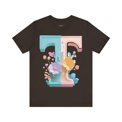 Natural Cotton Tee Shirt - Letters Collection - T Printify