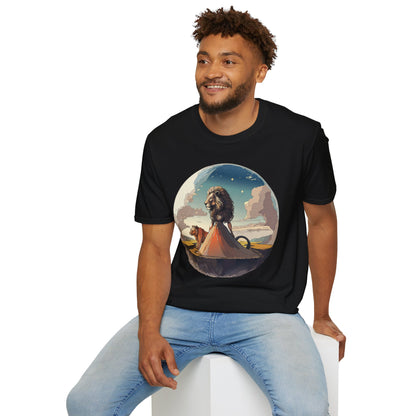 Lion Graphic T Shirt Unisex Softstyle 64000 Gildan 100 Percent Cotton Tee