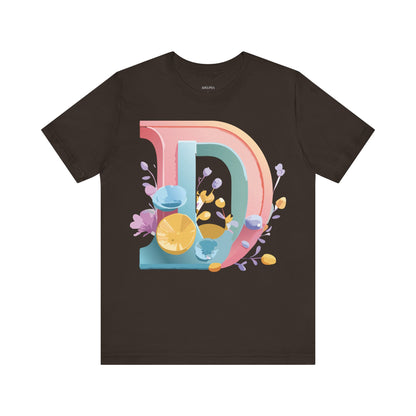 Natural Cotton Tee Shirt - Letters Collection - D Printify
