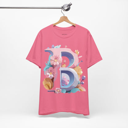 Natural Cotton Tee Shirt - Letters Collection - B Printify
