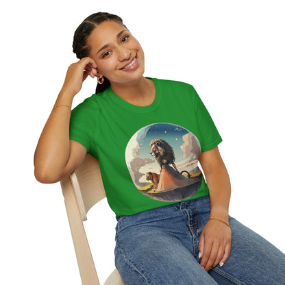Lion Graphic T Shirt Unisex Softstyle 64000 Gildan 100 Percent Cotton Tee