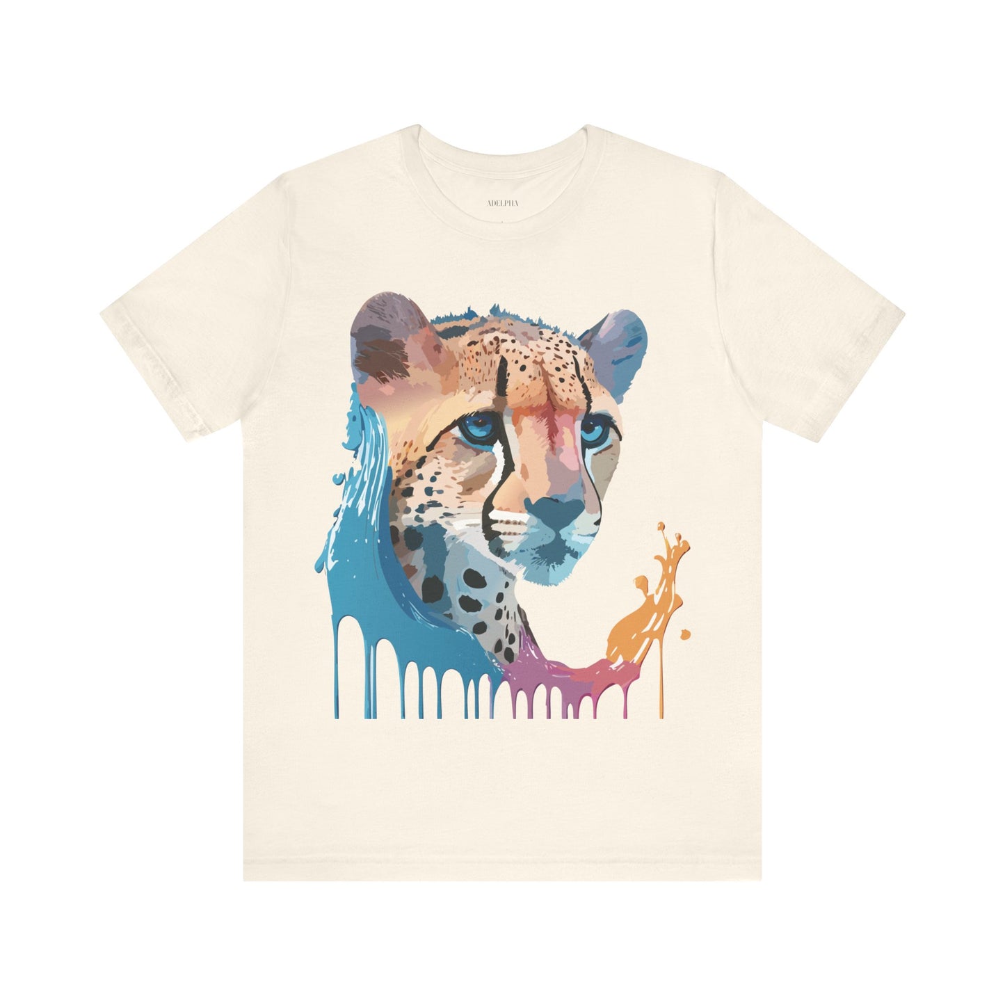 Natural Cotton Tee Shirt with Cheetah