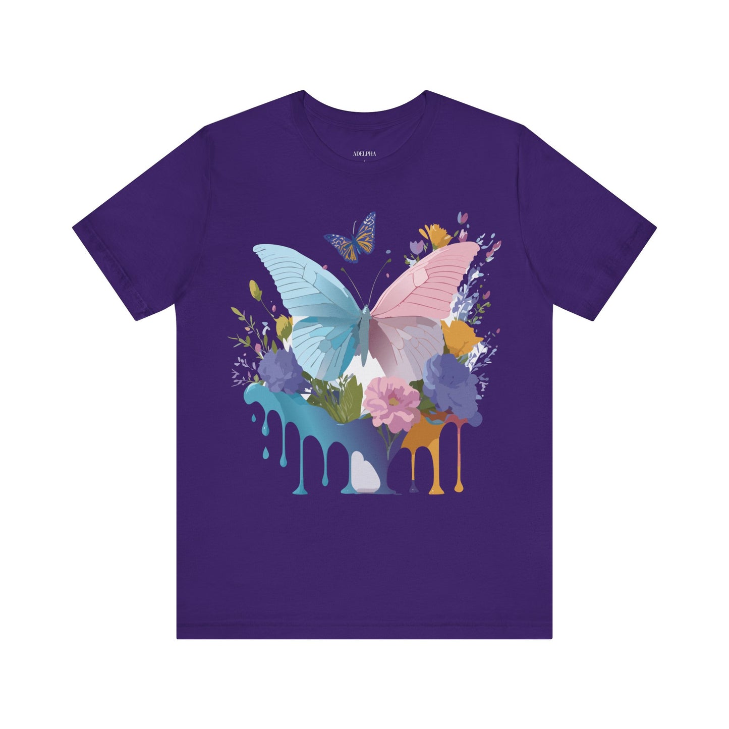 Natural Cotton Tee Shirt with Butterfly