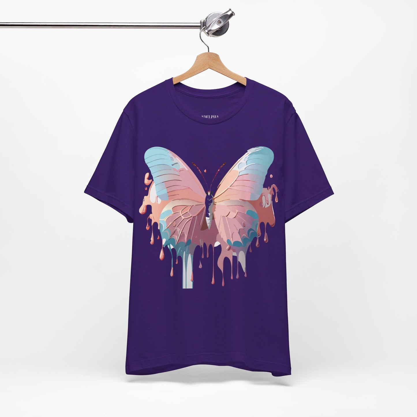 Natural Cotton Tee Shirt with Butterfly