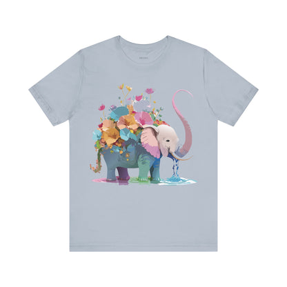Natural Cotton Tee Shirt with Elephant Printify