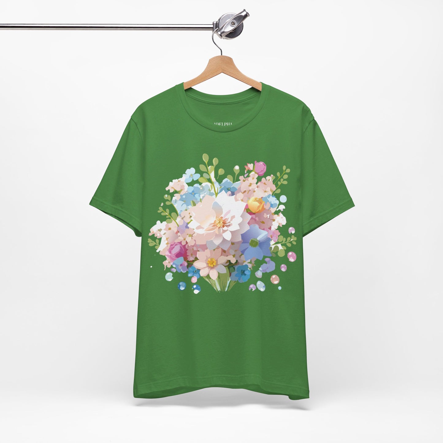 T-shirt en coton naturel avec fleurs