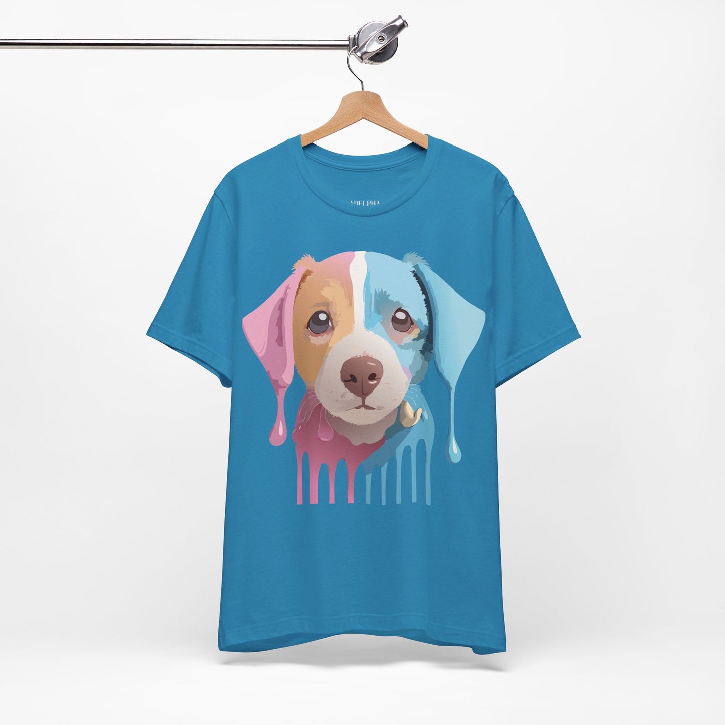 T-Shirt aus natürlicher Baumwolle mit Hund