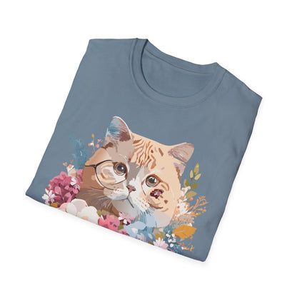 Cat Shirt Unisex Cat Tee Kitten Print Softstyle Gildan 64000