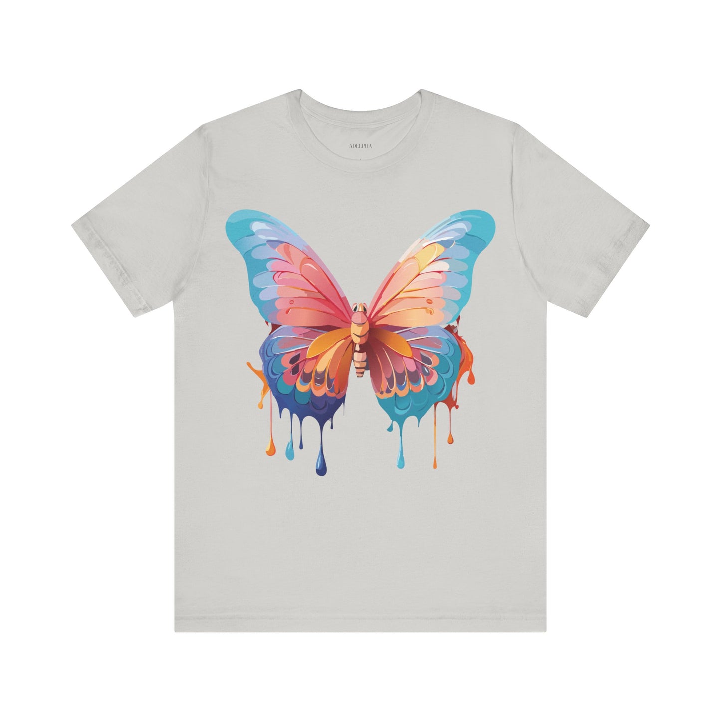 Natural Cotton Tee Shirt with Butterfly