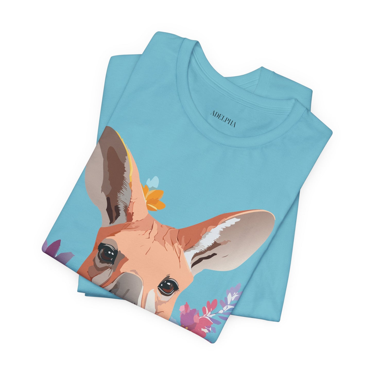 Natural Cotton Tee Shirt with Kangaroo