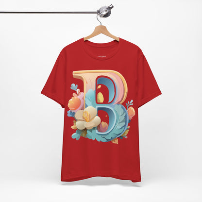 Natural Cotton Tee Shirt - Letters Collection - B Printify