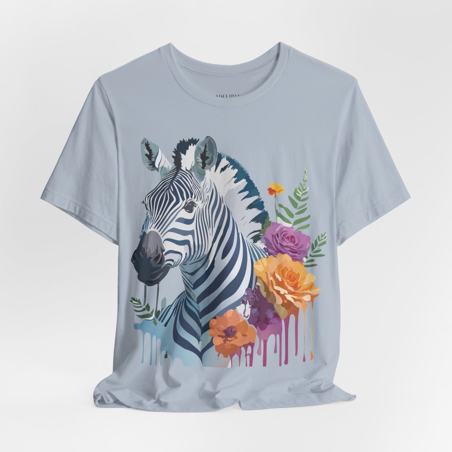 Natural Cotton Tee Shirt with Zebra