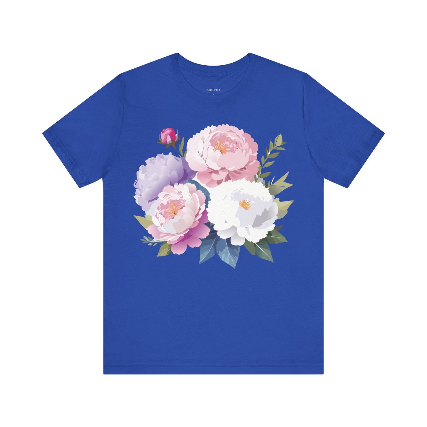 Natural Cotton Tee Shirt with Flowers