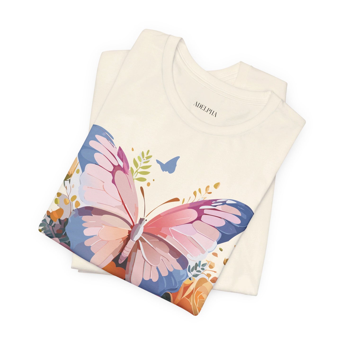 T-shirt en coton naturel avec papillon