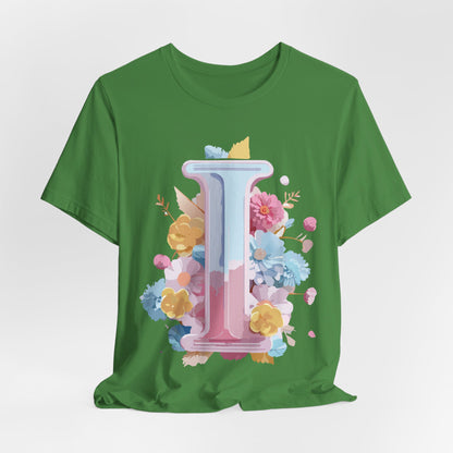 Natural Cotton Tee Shirt - Letters Collection - I Printify