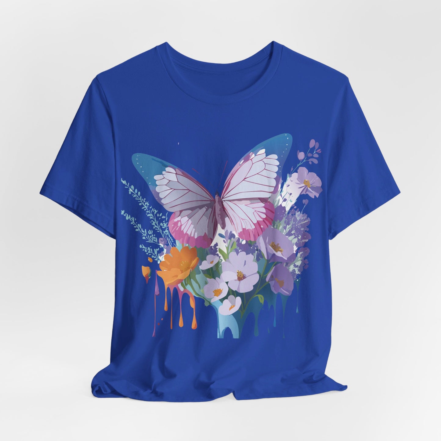 Natural Cotton Tee Shirt with Butterfly