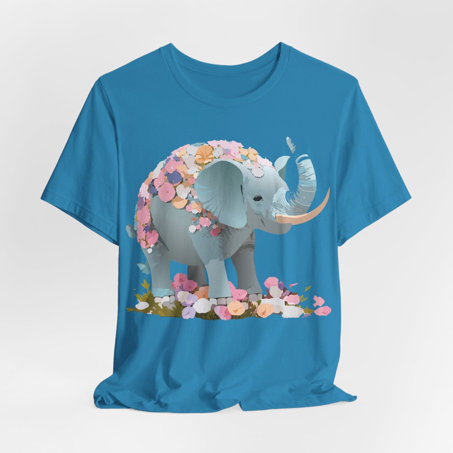 T-Shirt aus natürlicher Baumwolle mit Elefant