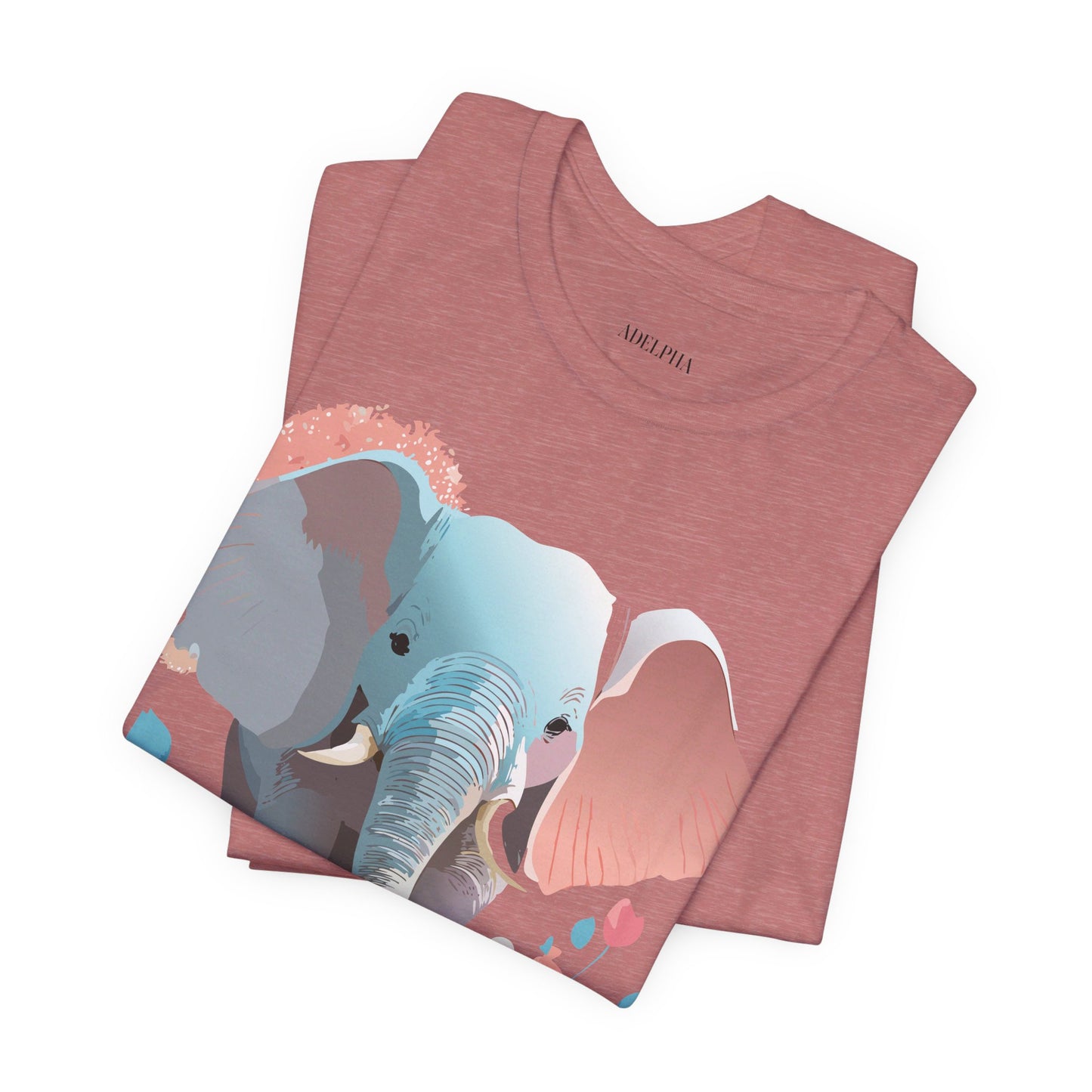 T-shirt en coton naturel avec motif éléphant