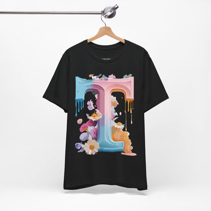 Natural Cotton Tee Shirt - Letters Collection - T Printify