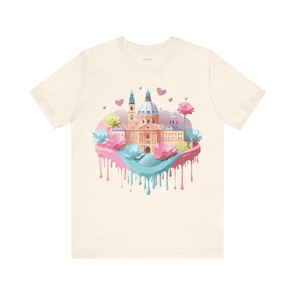 Natural Cotton Tee Shirt - Beautiful Places Collection - Prague Printify