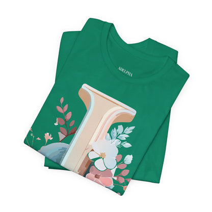 Natural Cotton Tee Shirt - Letters Collection - J Printify