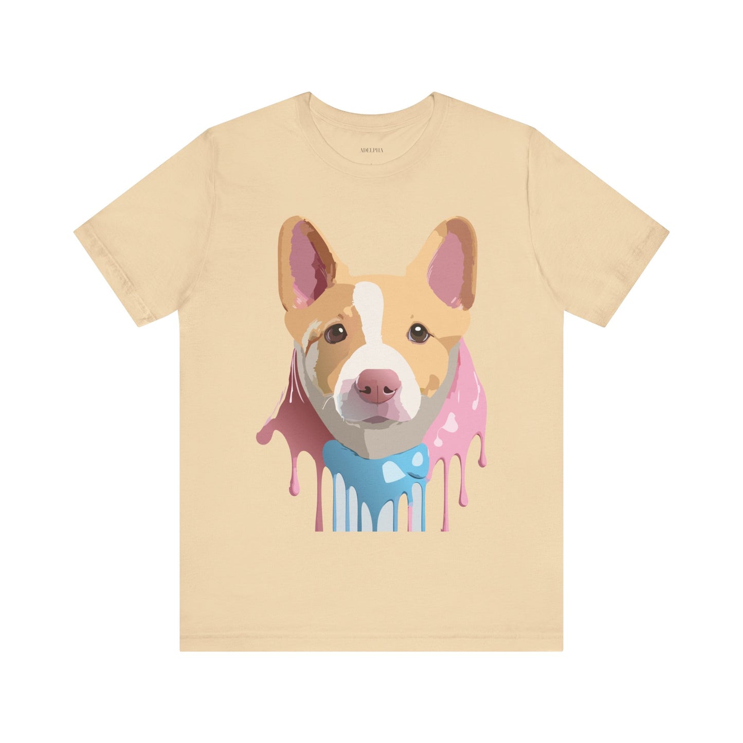 Natural Cotton Tee Shirt with Dog