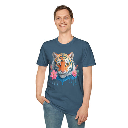 Tiger Unisex Softstyle T Shirt 100 Percent Cotton Gildan 64000 Animal Tee