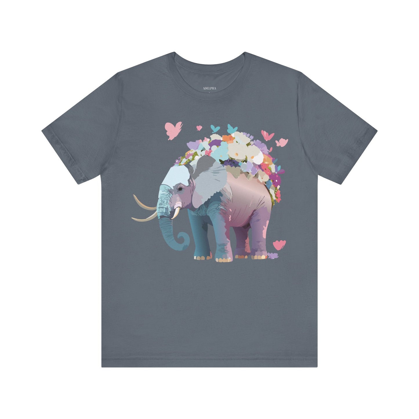 T-shirt en coton naturel avec motif éléphant