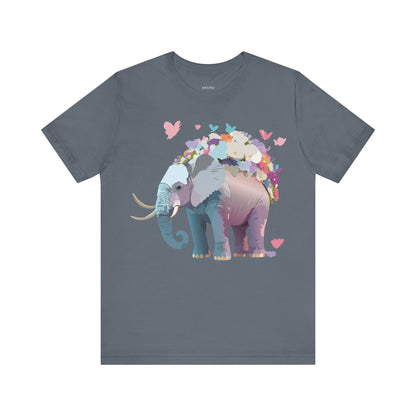 Natural Cotton Tee Shirt with Elephant Printify