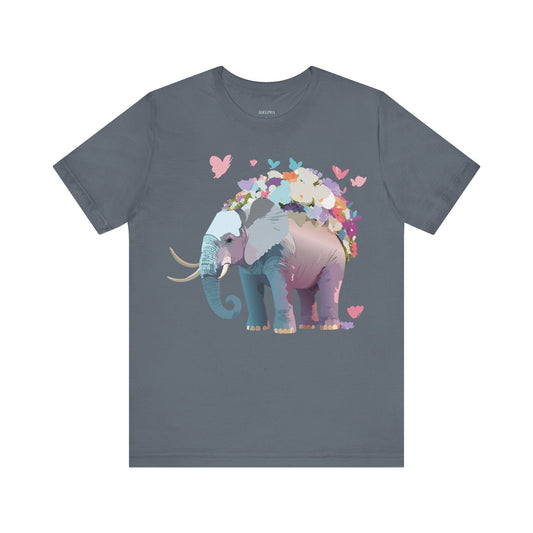 Natural Cotton Tee Shirt with Elephant