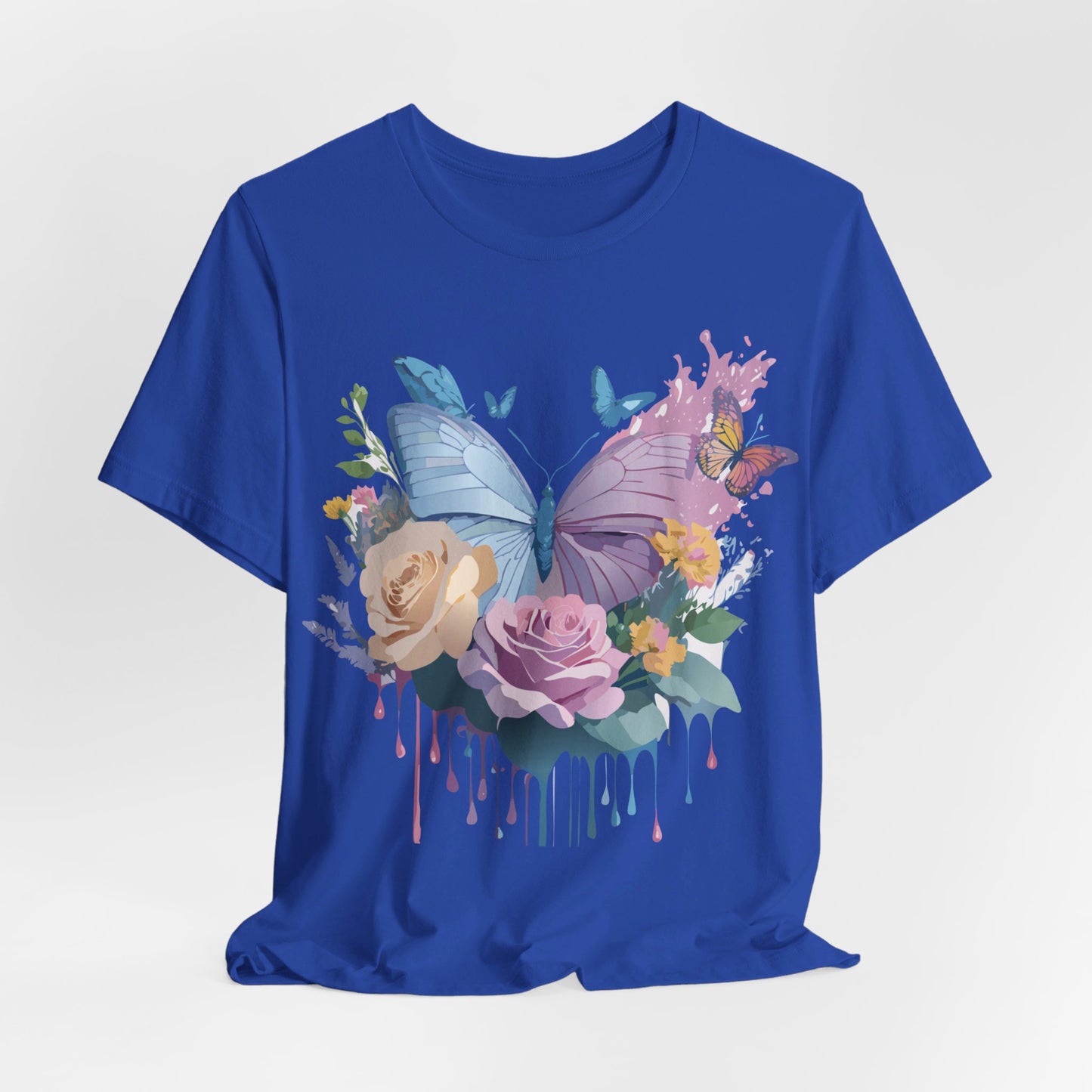 Natural Cotton Tee Shirt with Butterfly