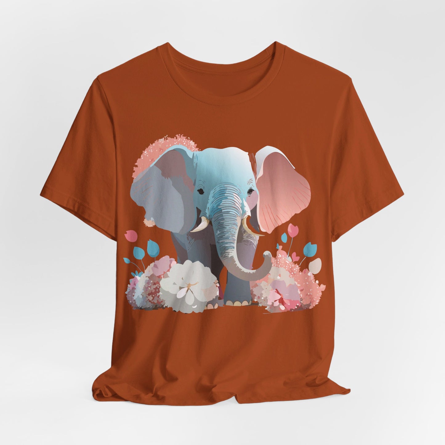 T-shirt en coton naturel avec motif éléphant