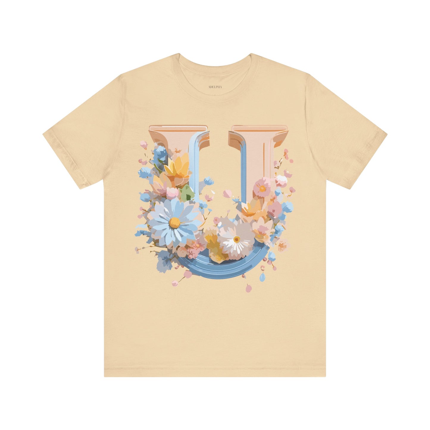 Natural Cotton Tee Shirt - Letters Collection - U