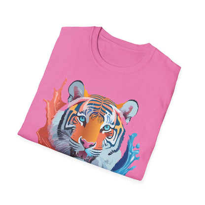 Unisex Tiger Tee Gildan Softstyle Animal Print Shirt Ring Spun Cotton