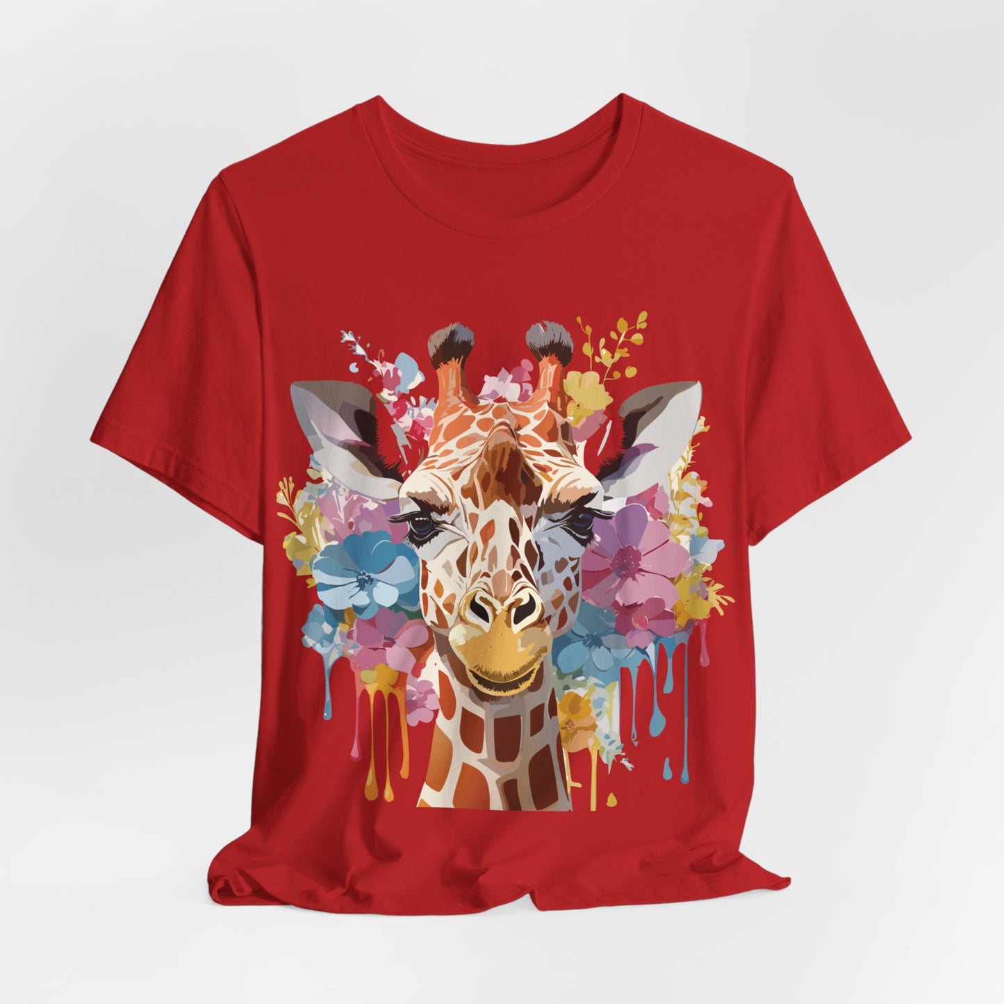 Natural Cotton Tee Shirt with Giraffe