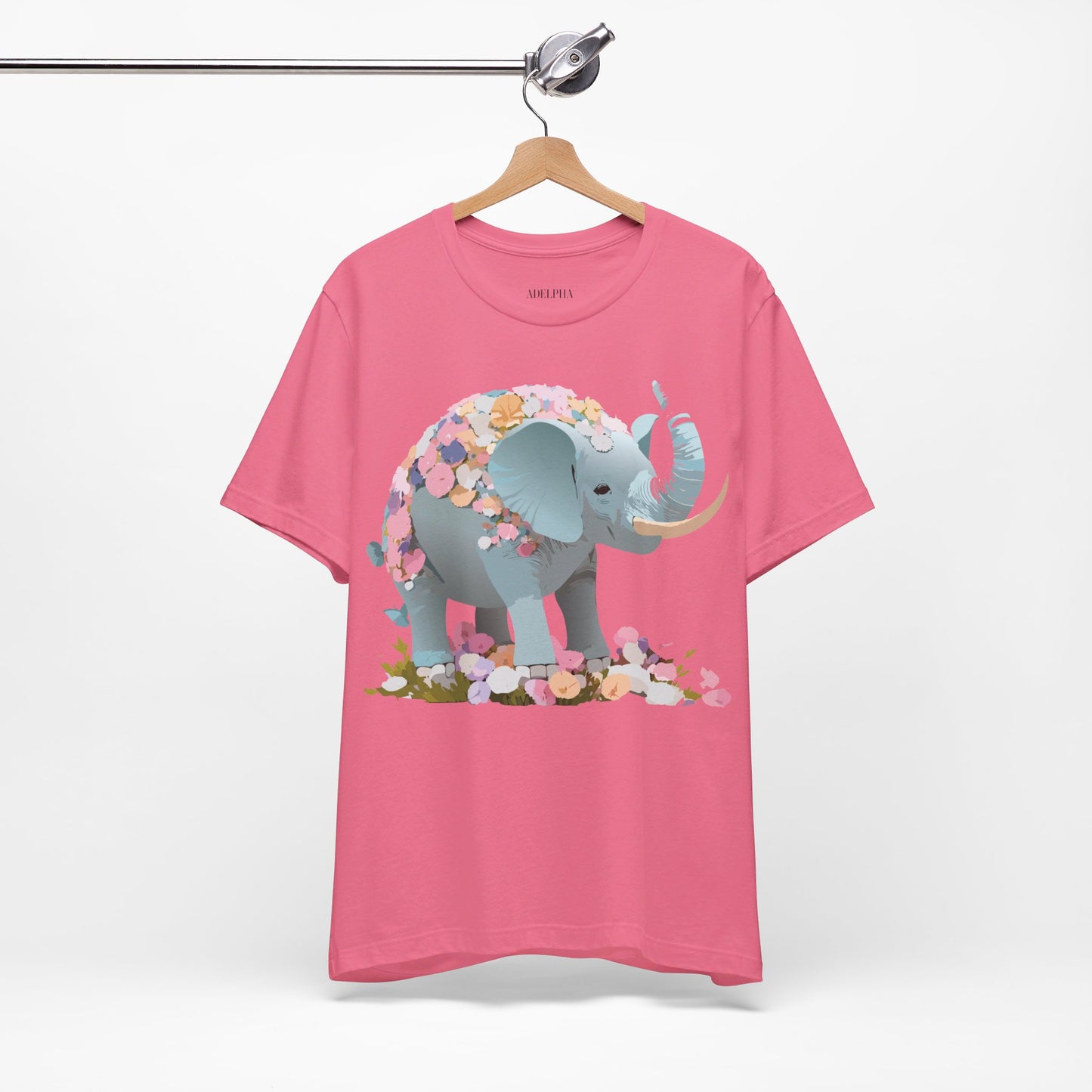 T-shirt en coton naturel avec motif éléphant