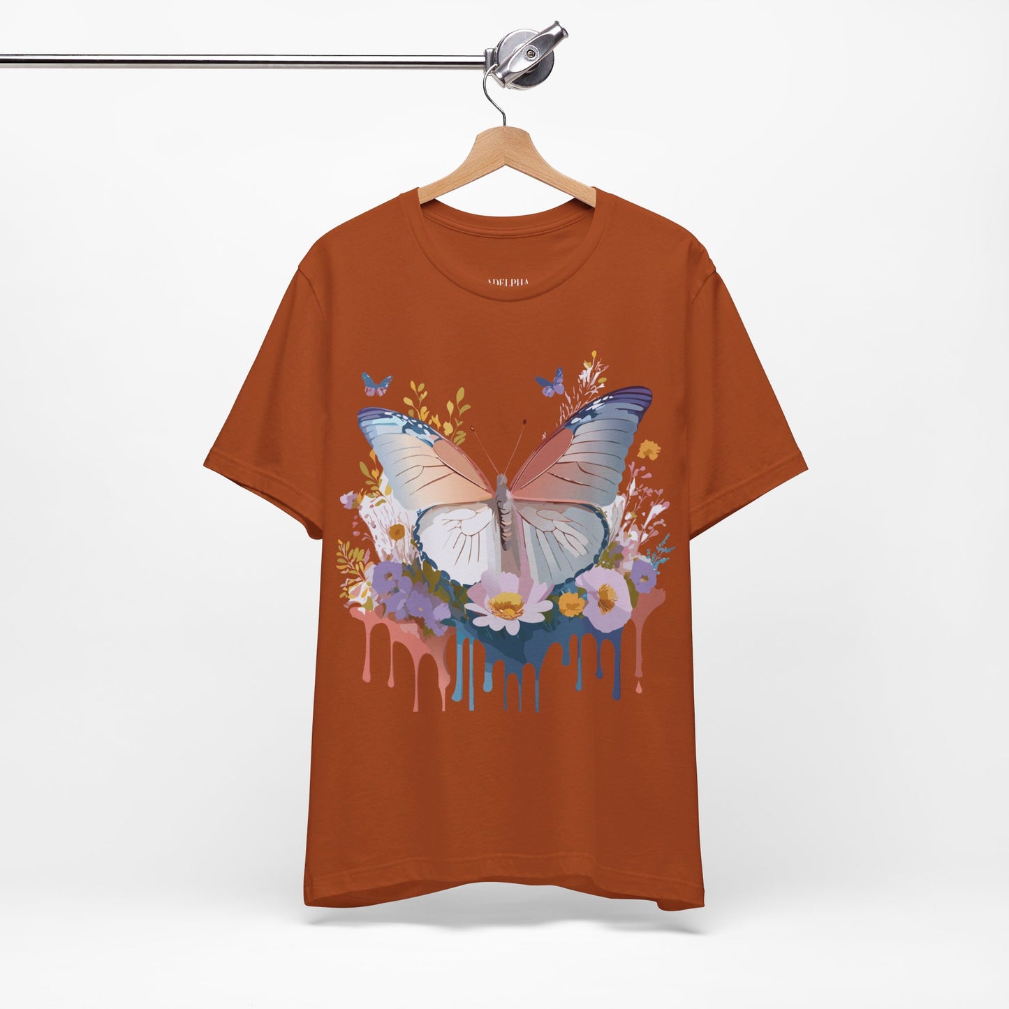 T-Shirt aus natürlicher Baumwolle mit Schmetterling