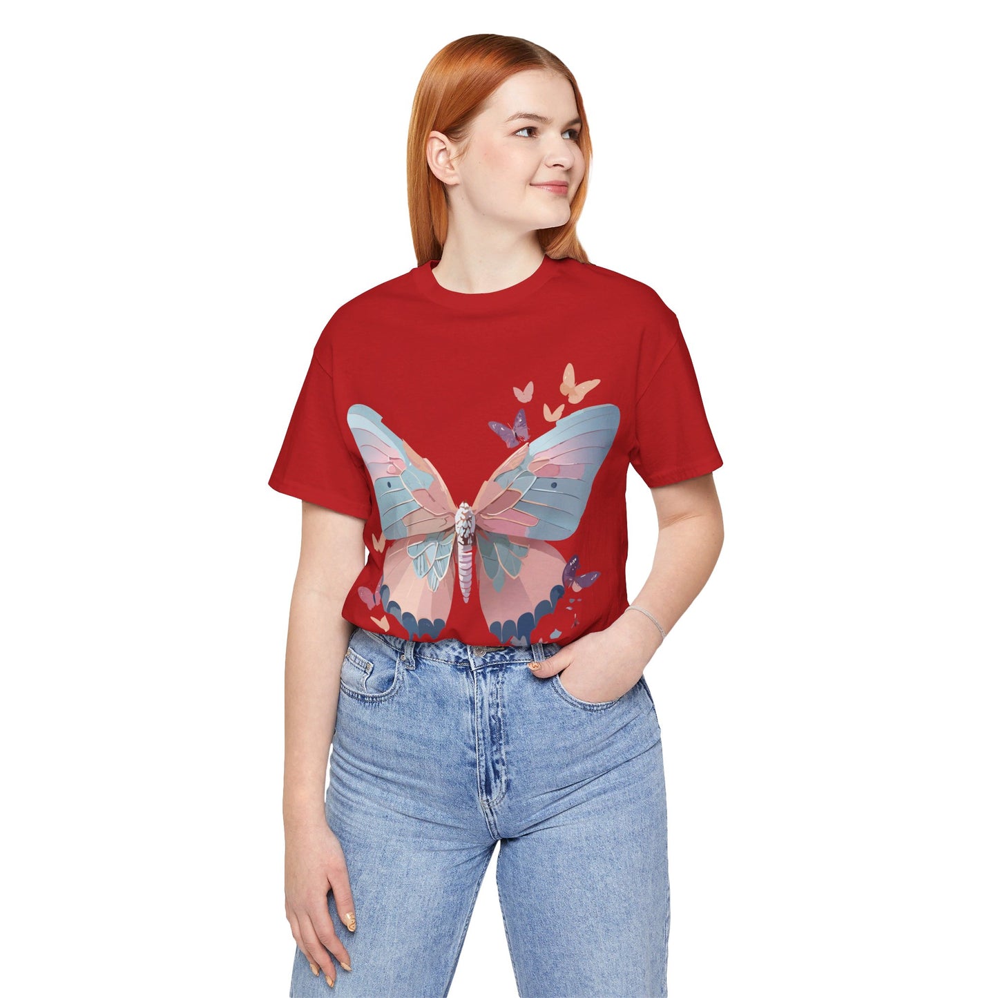 T-shirt en coton naturel avec papillon