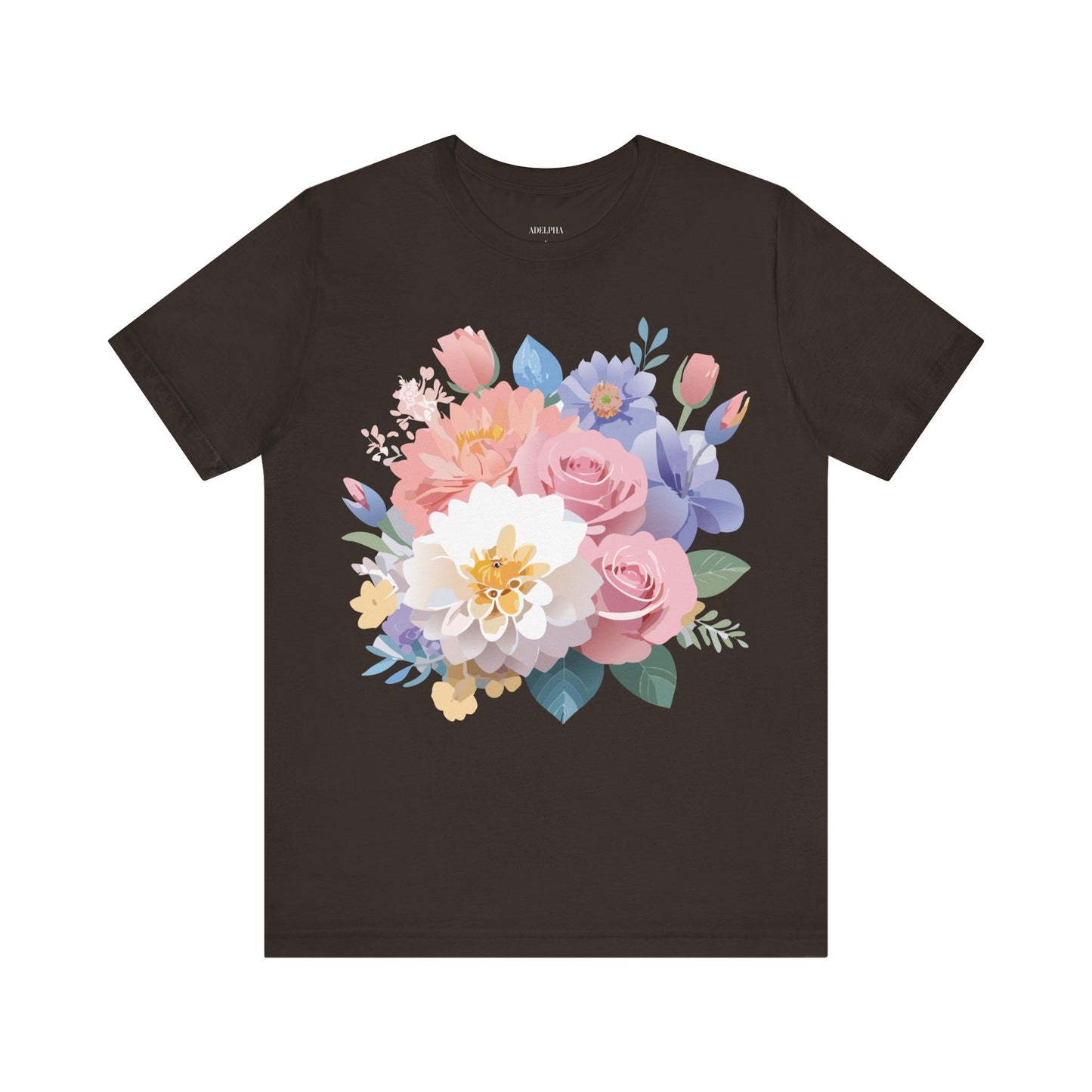 T-shirt en coton naturel avec fleurs