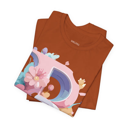 Natural Cotton Tee Shirt - Letters Collection - B Printify