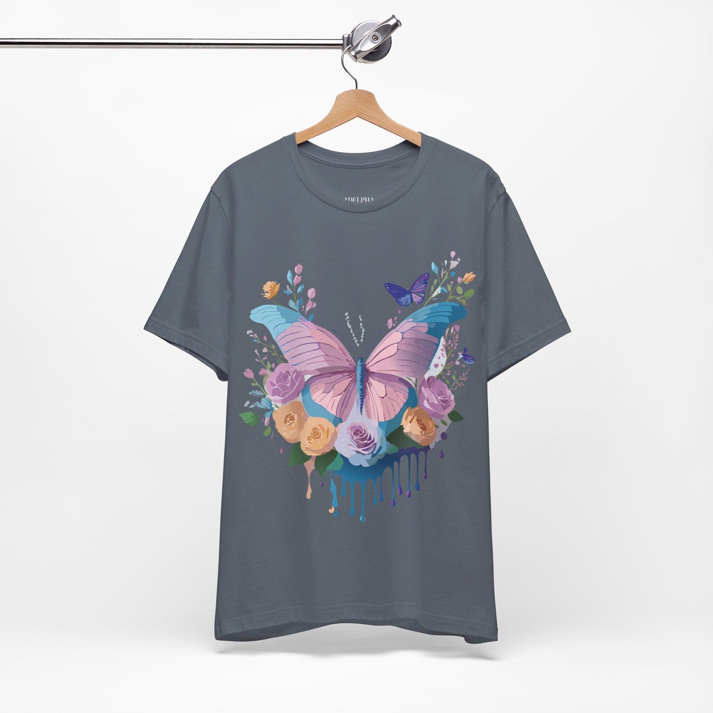 T-shirt en coton naturel avec papillon