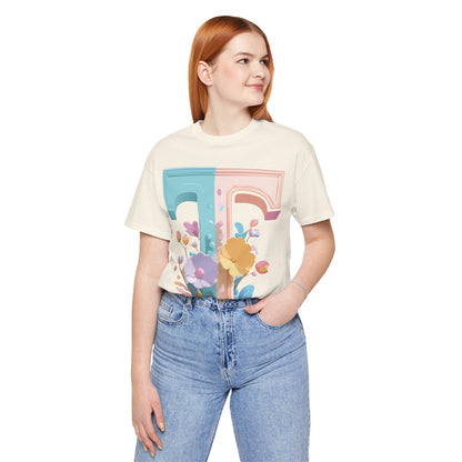 Natural Cotton Tee Shirt - Letters Collection - T Printify