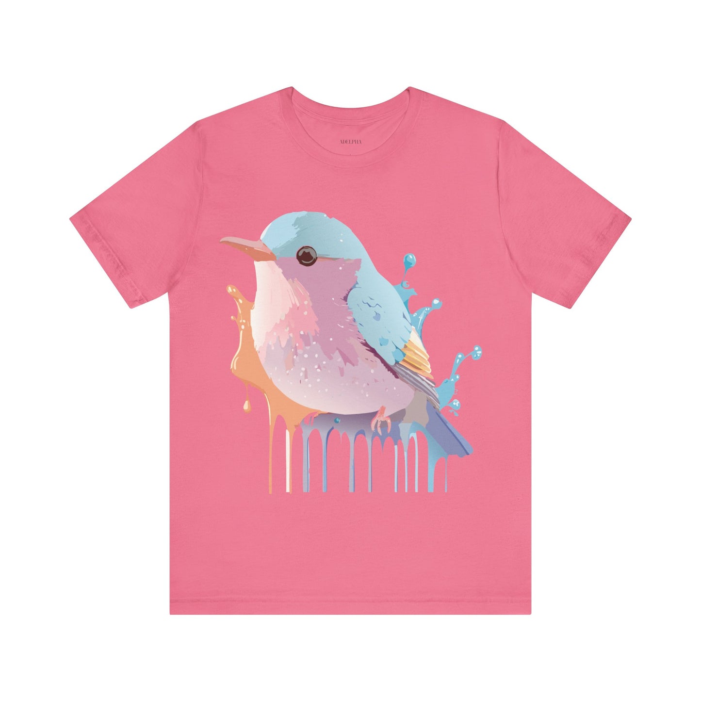 Natural Cotton Tee Shirt with Bird